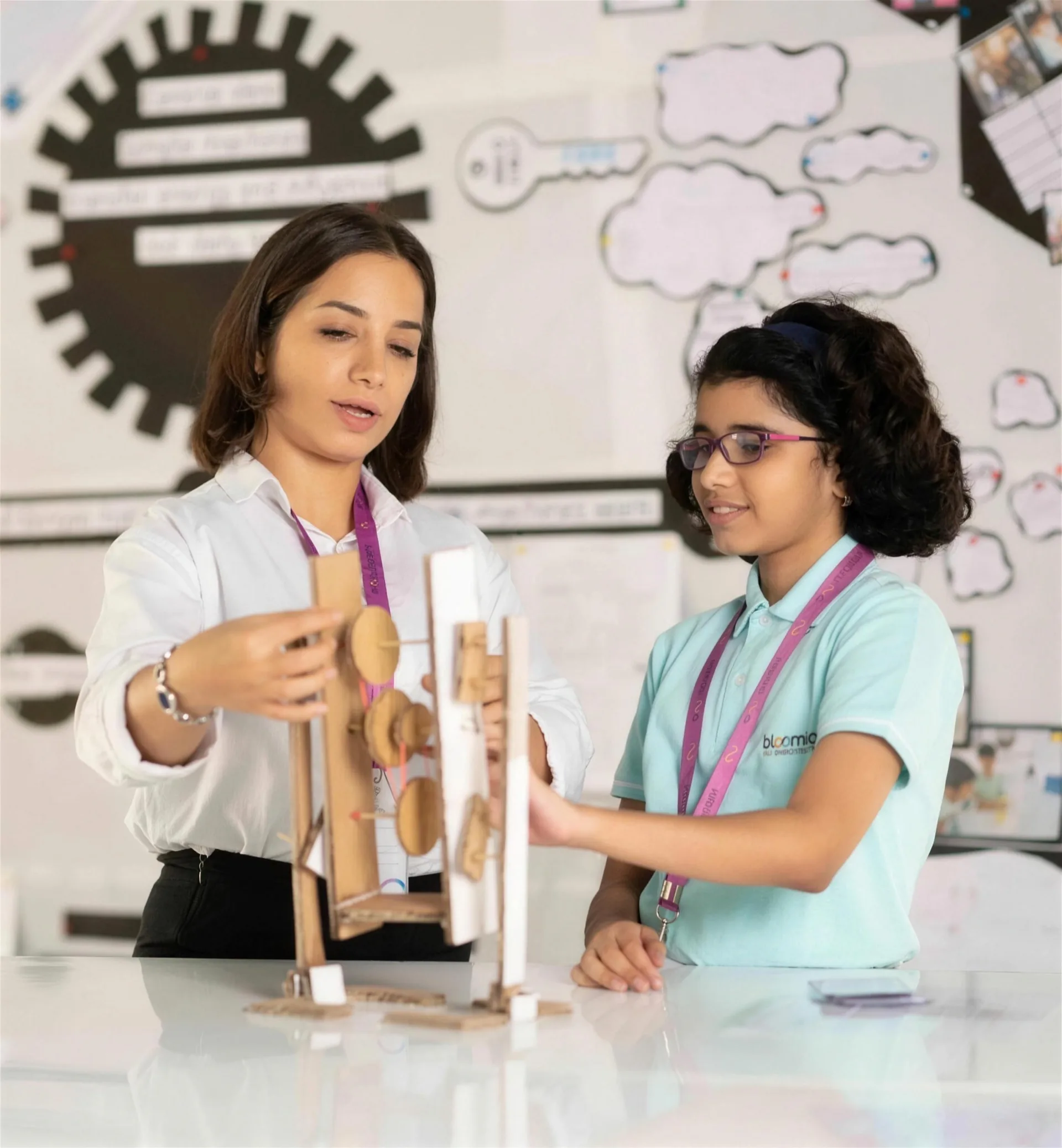 Students gathered around a science demonstration